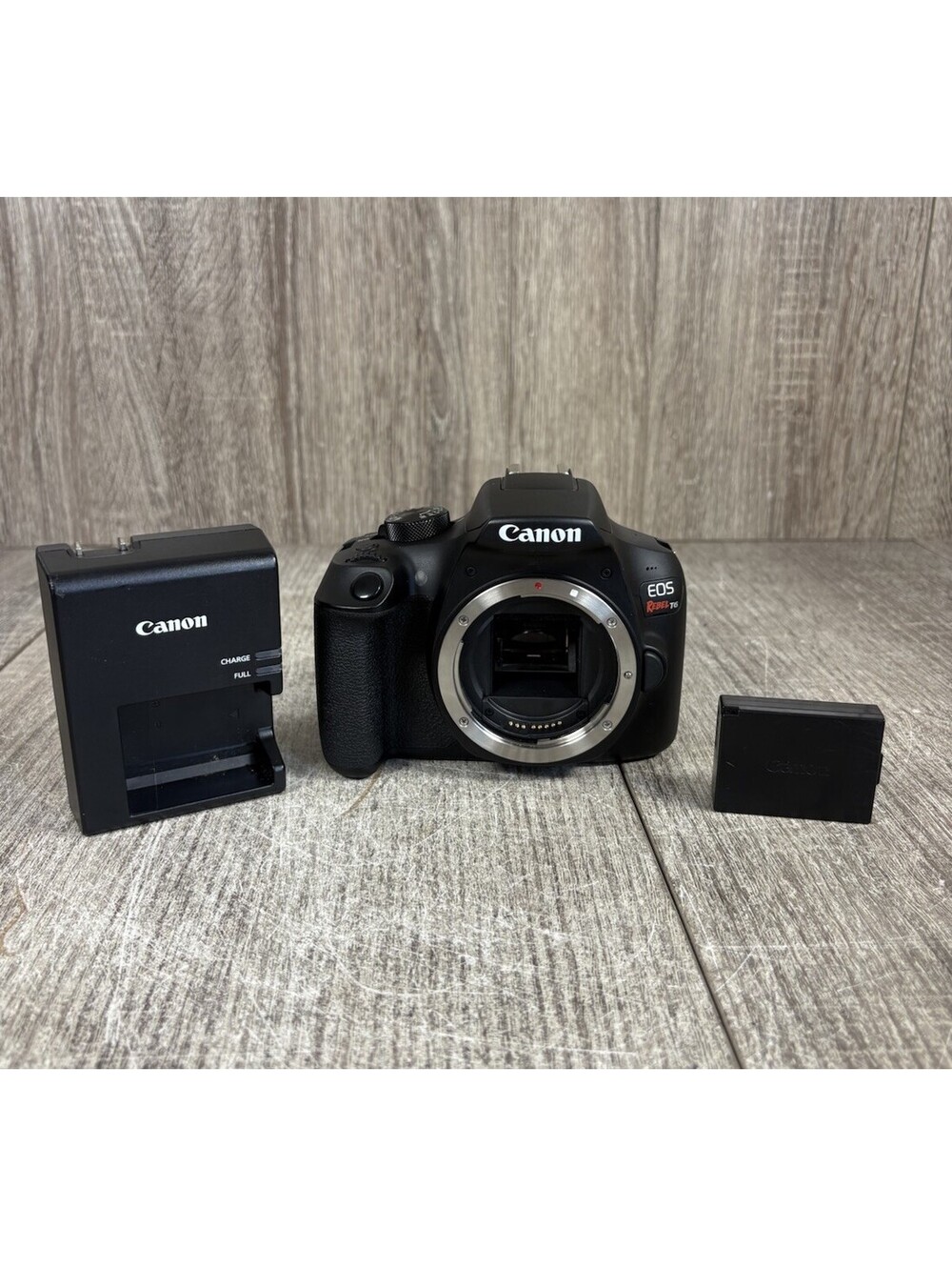 Canon EOS Rebel T6 Digital SLR Camera | Black (Body Only) | No Lens Cap | Tested